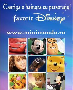 Concursuri online: Castiga 3 hainute cu personajul oreferat Disney